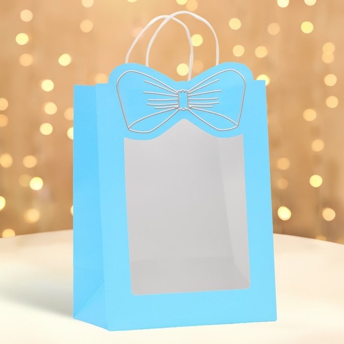 Пакет подарочный новогодний с оком Пакет подарочный новогодний с оком "Бант", 30 х 22 х 14 см.