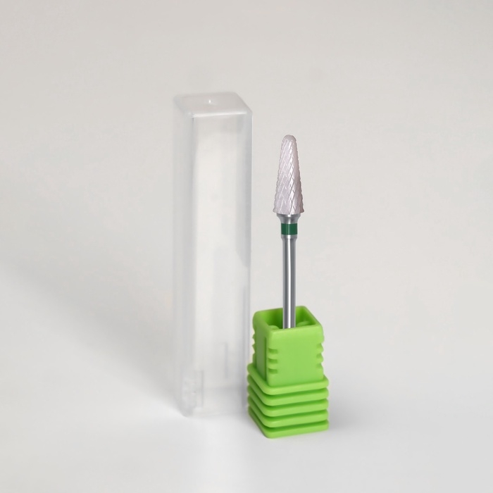 Фреза керамическая для маникюра «Конус скруглённый», крупная нарезка, 6 × 14 мм, в пластиковом футляре, цвет белый Фреза керамическая для маникюра «Конус скруглённый», крупная нарезка, 6 × 14 мм, в пластиковом футляре, цвет белый