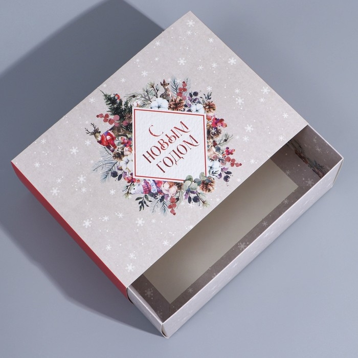 Подарочная коробка складная, новогодняя«Новогодняя акварель», 25 х 18 х 10 см, Новый год Подарочная коробка складная, новогодняя«Новогодняя акварель», 25 х 18 х 10 см, Новый год