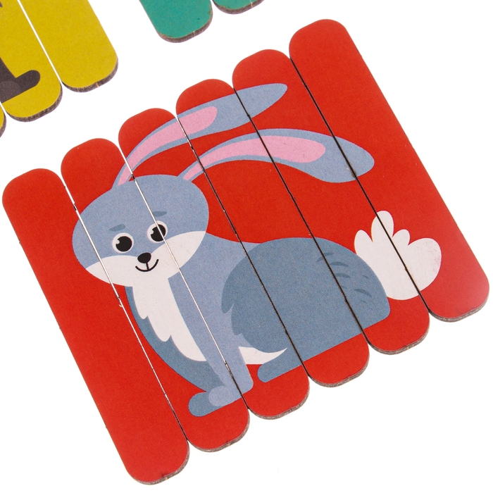 Головоломка. Собери 6 картинок «Лес», двусторонние палочки Головоломка. Собери 6 картинок «Лес», двусторонние палочки