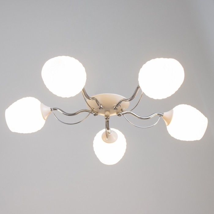 Люстра Люстра "Элия" 5хЕ27 40Вт бело-хромовый 49х49х18 см BayerLux