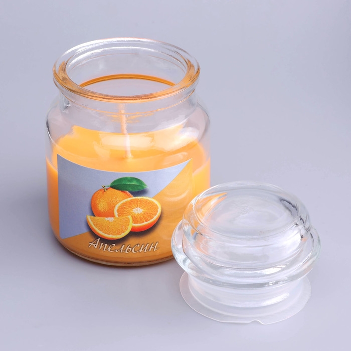 Свеча в банке ароматическая  Свеча в банке ароматическая "Сочный апельсин" 6х8,5см