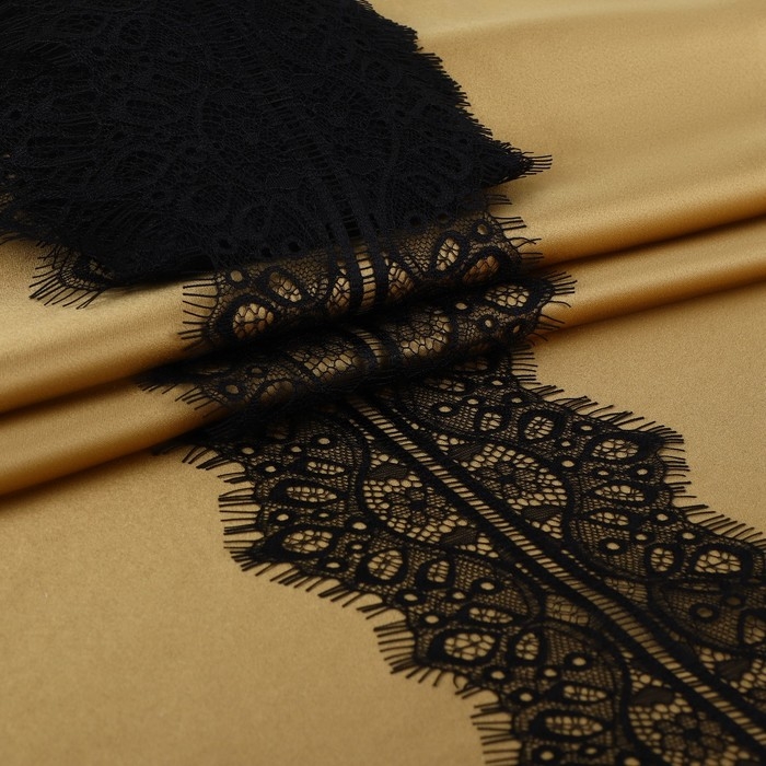 Кружево реснички, 130 мм × 9 ± 0,5 м, в бобине 3 шт по 3 м, цвет чёрный Кружево реснички, 130 мм × 9 ± 0,5 м, в бобине 3 шт по 3 м, цвет чёрный