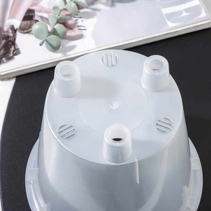 Кашпо для орхидей со вставкой, 4 л (3 л), d=20 см, h=18,3 см, цвет белый перламутр Кашпо для орхидей со вставкой, 4 л (3 л), d=20 см, h=18,3 см, цвет белый перламутр