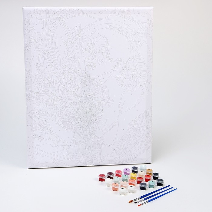 Картина по номерам на холсте с подрамником «Девушка с драконом», 40 х 50 см