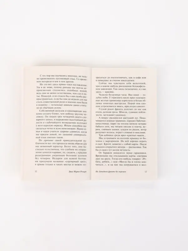 Книга &laquo;На Западном фронте без перемен&raquo;, Эрих Мария Ремарк