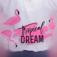 Дождевик взрослый пончо Tropical dream, оверсайз, 44-52, 97 х 120 см, цвет белый