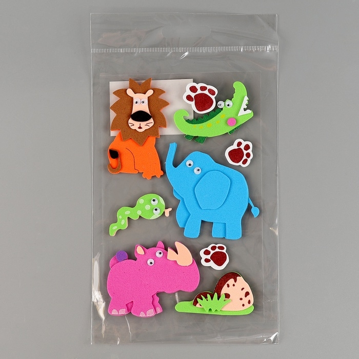 Набор наклеек из EVA  Набор наклеек из EVA "Животные", 9 шт