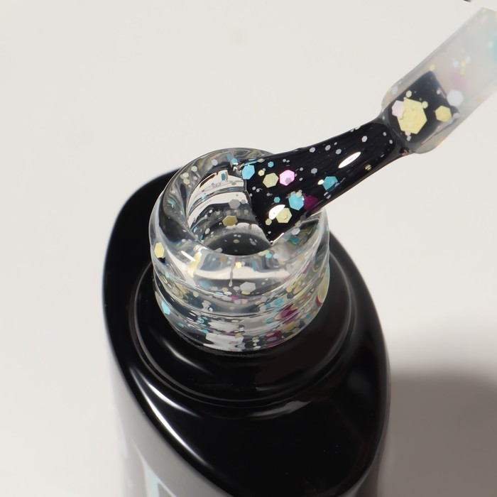 Гель лак для ногтей, &laquo;MILK GLITTER&raquo;, 3-х фазный, 8мл, LED/UV, цвет прозрачный (03)