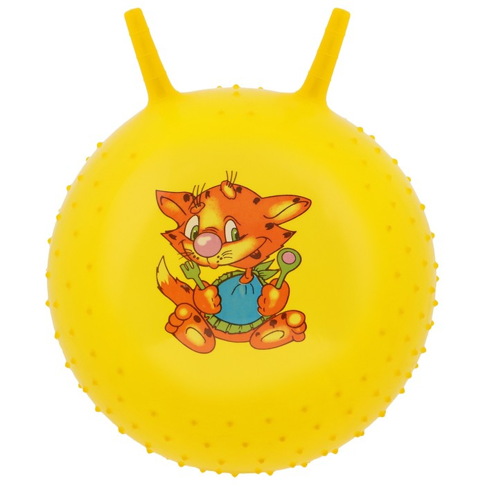 Мяч-прыгун с рожками «Счастливые улыбки», массажный, d=45 см, 350 г, МИКС Мяч-прыгун с рожками «Счастливые улыбки», массажный, d=45 см, 350 г, МИКС