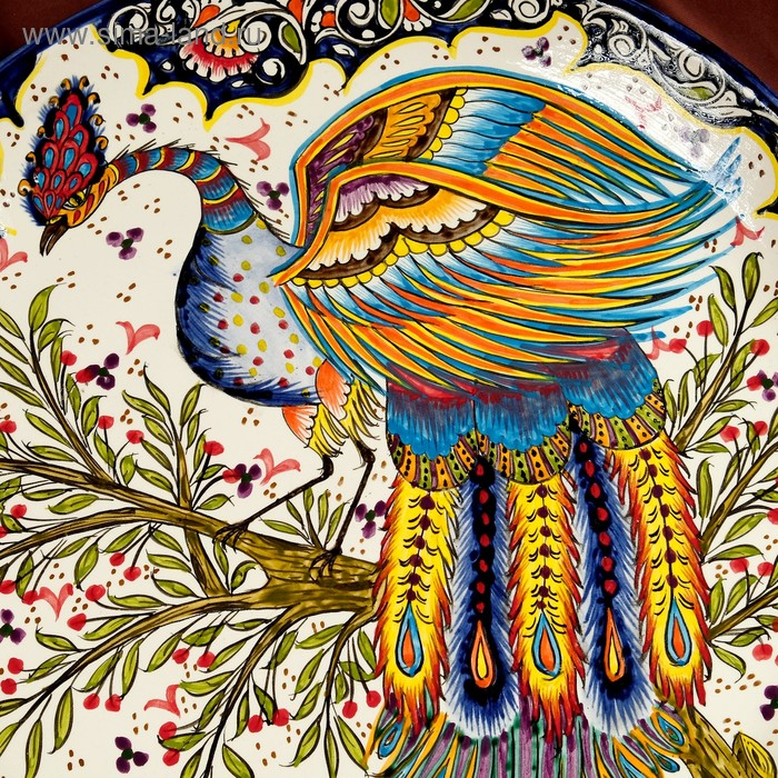 Ляган Риштанская Керамика  Ляган Риштанская Керамика "Жар-птица", 36 см, микс