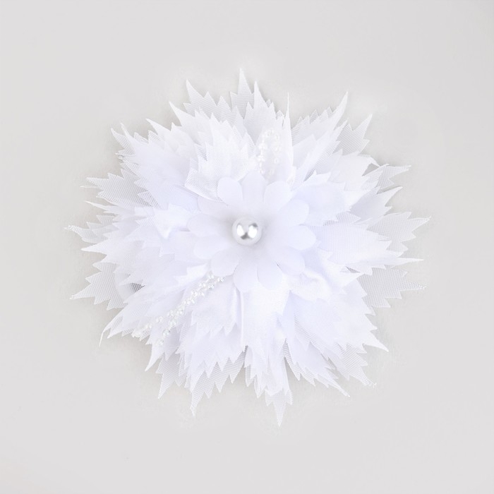 Выпускной. Бант для волос на резинке, белый, 11 см, Принцессы