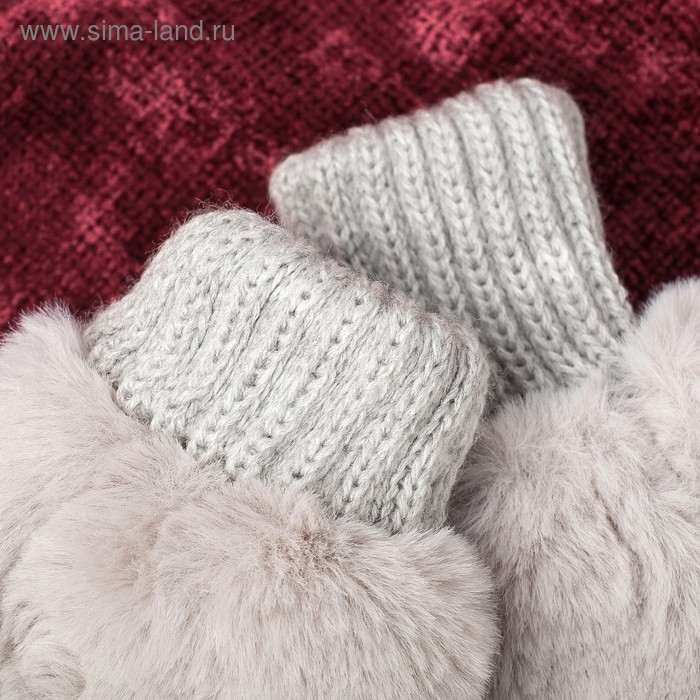 Варежки для девочки двойные, серый, размер 14 Варежки для девочки двойные, серый, размер 14