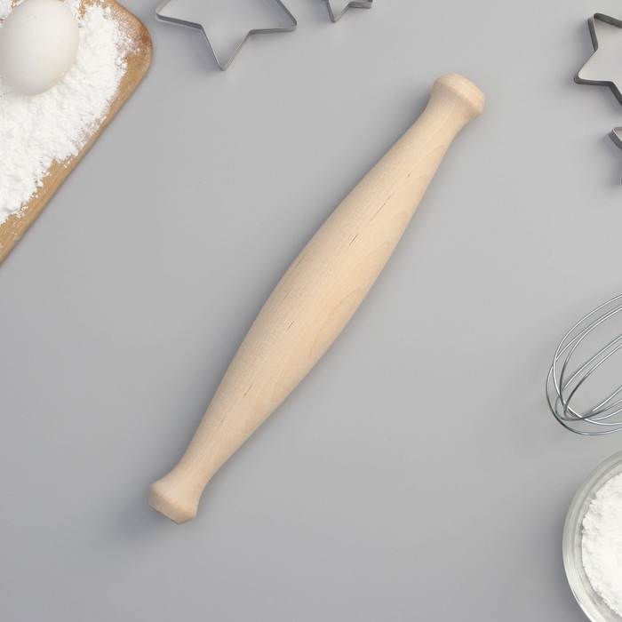 Скалка с ручками Доляна, 30×4.3 см, берёза Скалка с ручками Доляна, 30×4.3 см, берёза