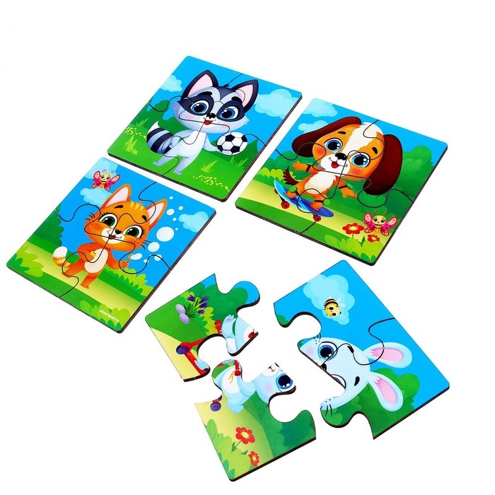 Пазл 4 в 1, 10х10 см Пазл 4 в 1, 10х10 см