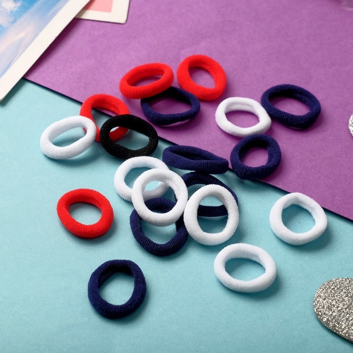 Резинка для волос  Резинка для волос "Махрушка" (набор 100 шт) классика, 2 см, микс