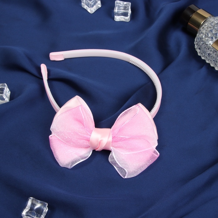 Ободок для волос  Ободок для волос "Бантик крошка" классика, 10х1 см, розовый