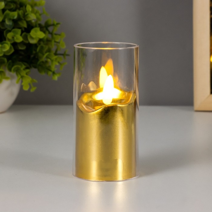 Ночник Ночник "Золотая свеча" LED от батареек 3хLR44 5,4х5,4х10,5 см RISALUX