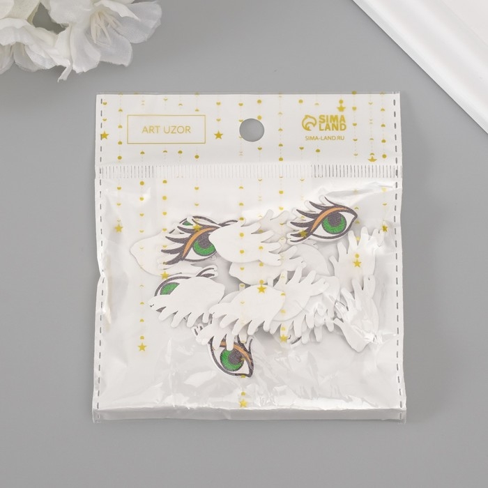 Декор для творчества дерево Декор для творчества дерево "Зелёные глаза" набор 20 шт 2,4х1,5 см