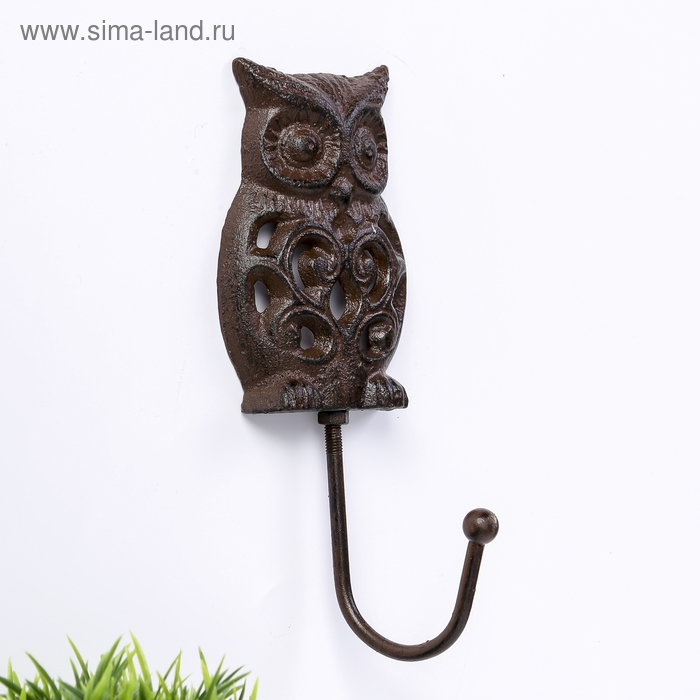 Крючок декоративный металл Крючок декоративный металл "Филин с узорами" 17,5х7,3х6 см