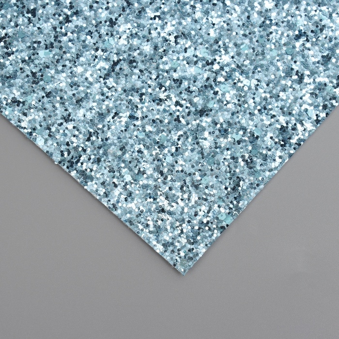 Лист для творчества иск.кожа Лист для творчества иск.кожа "Крупные блёстки" светло-голубой лист 33х20 см толщина 0,84 мм