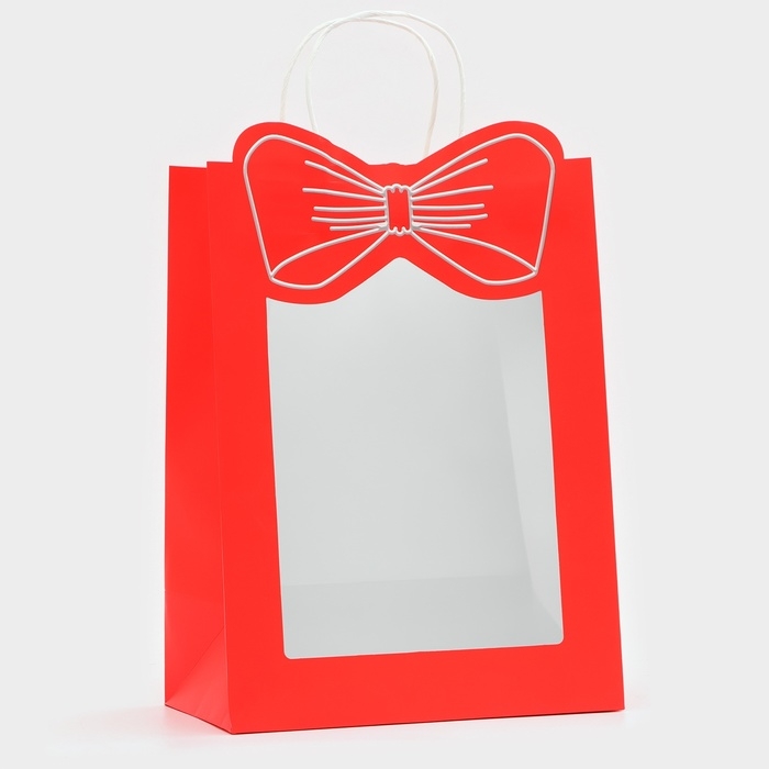 Пакет подарочный новогодний с оком Пакет подарочный новогодний с оком "Бант", 26 х 35 х 15 см.
