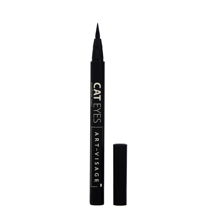 Подводка-фломастер для глаз Art-Visage Cat Eyes, устойчивая, ультрачёрная Подводка-фломастер для глаз Art-Visage Cat Eyes, устойчивая, ультрачёрная