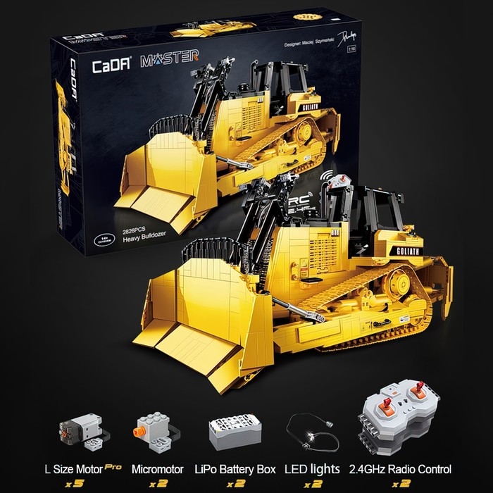 Конструктор радиоуправляемый «Строительный бульдозер», 2826 деталей, масштаб 1:17 Конструктор радиоуправляемый «Строительный бульдозер», 2826 деталей, масштаб 1:17