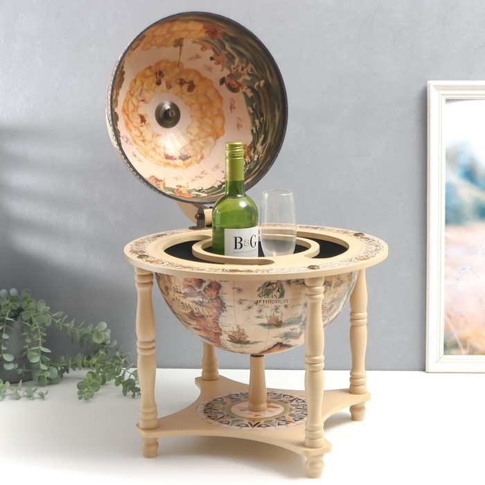 Глобус-бар декоративный, песочный цвет 43х33х33 см Глобус-бар декоративный, песочный цвет 43х33х33 см