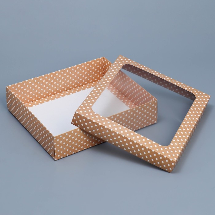 Коробка подарочная, упаковка, «Горошек» , 23.5 х 20.5 х 5.5 см Коробка подарочная, упаковка, «Горошек» , 23.5 х 20.5 х 5.5 см