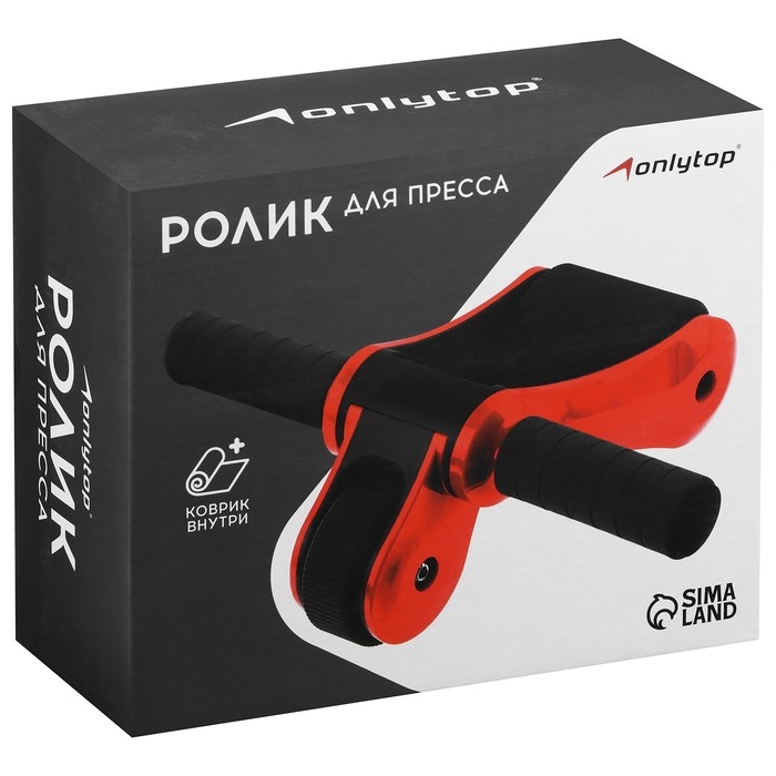 Ролик для пресса ONLYTOP, 33х24х24 см, с ковриком, цвет серый/салатовый Ролик для пресса ONLYTOP, 33х24х24 см, с ковриком, цвет серый/салатовый
