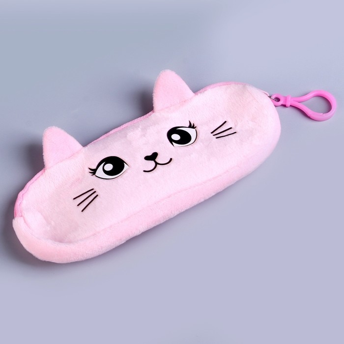 Пенал школьный «Кошечка», мягкий, 20×6.5 см, плюш, розовый Пенал школьный «Кошечка», мягкий, 20×6.5 см, плюш, розовый