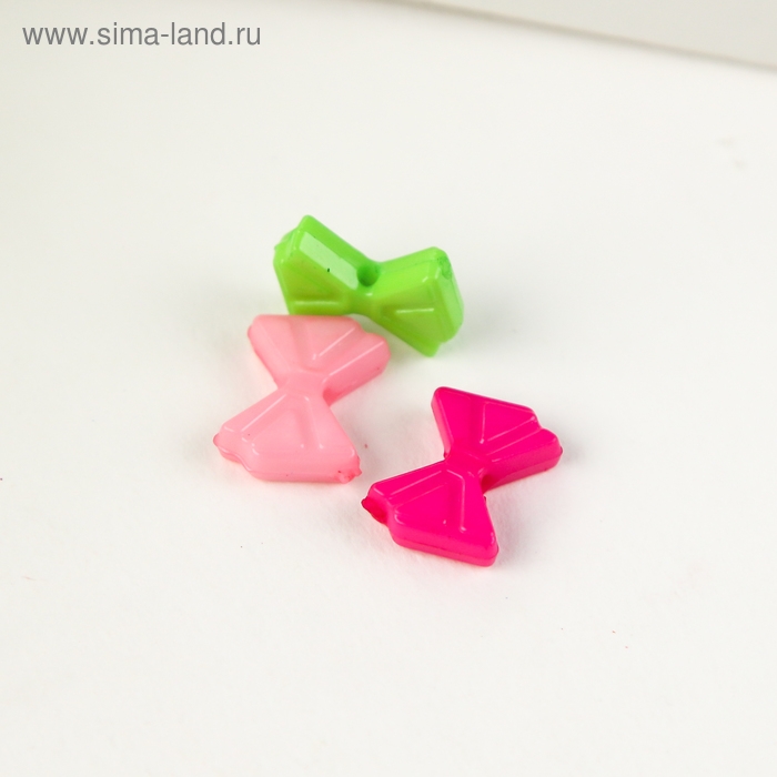 Бусины для творчества пластик Бусины для творчества пластик "Яркие бантики" набор 120 шт 0,2х1х0,7 см