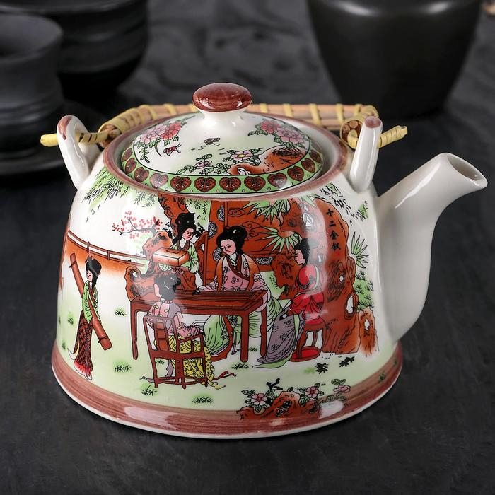 Чайник керамический заварочный с металлическим ситом «Парк», 900 мл Чайник керамический заварочный с металлическим ситом «Парк», 900 мл