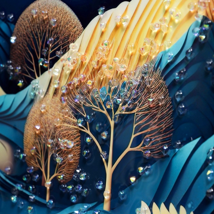 Картина акрил  Картина акрил "Луна в горах" 60х39,5 см