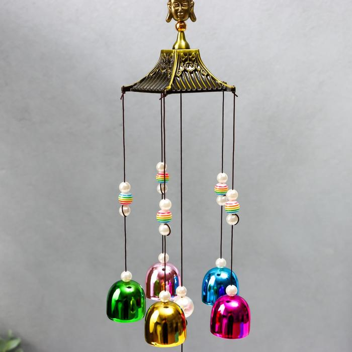 Музыка ветра металл Музыка ветра металл "Три головы будды" 6 колокольчиков 55х8х8 см