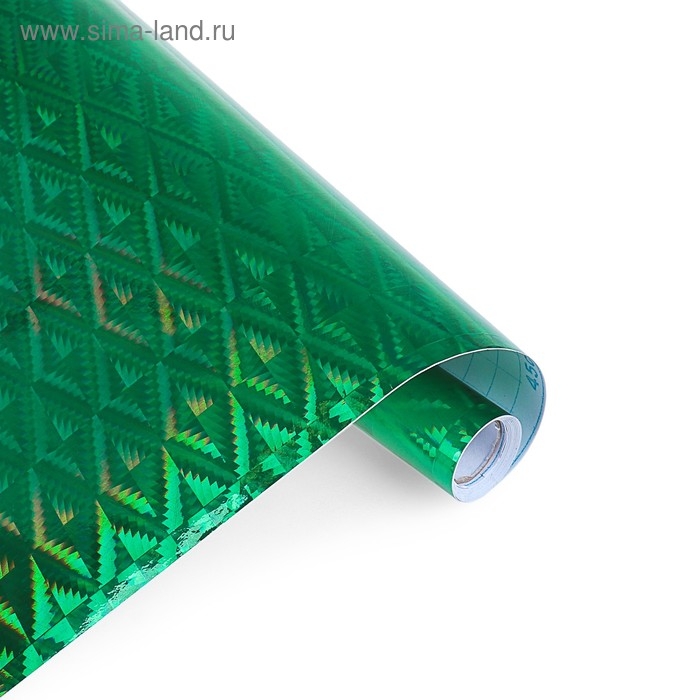 Плёнка самоклеящаяся Плёнка самоклеящаяся "Ромбы", голография, зелёная, 0.45 х 3 м, 30 мкр