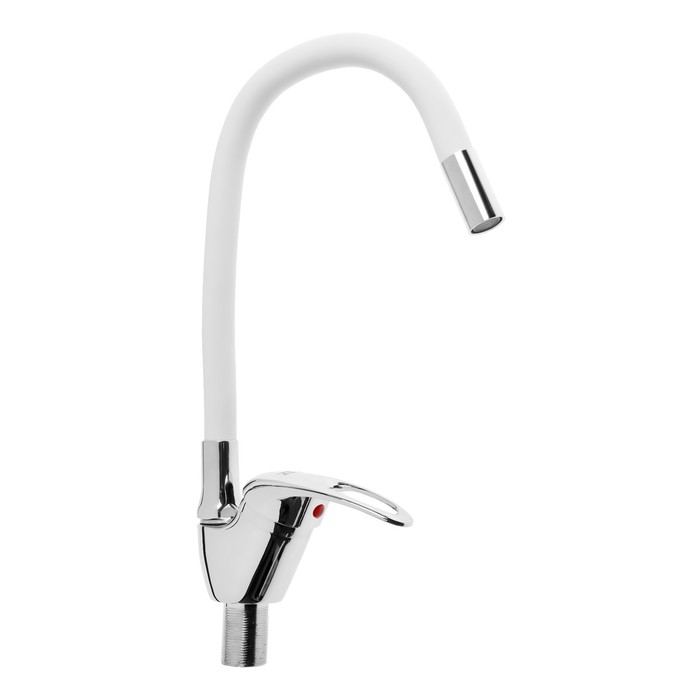 Смеситель для кухни ZEIN Z2074W, силиконовый излив, картридж 40 мм, латунь, белый/хром Смеситель для кухни ZEIN Z2074W, силиконовый излив, картридж 40 мм, латунь, белый/хром