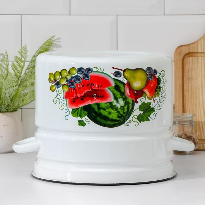 Кастрюля эмалированная цилиндрическая, 10 л, деколь МИКС Кастрюля эмалированная цилиндрическая, 10 л, деколь МИКС