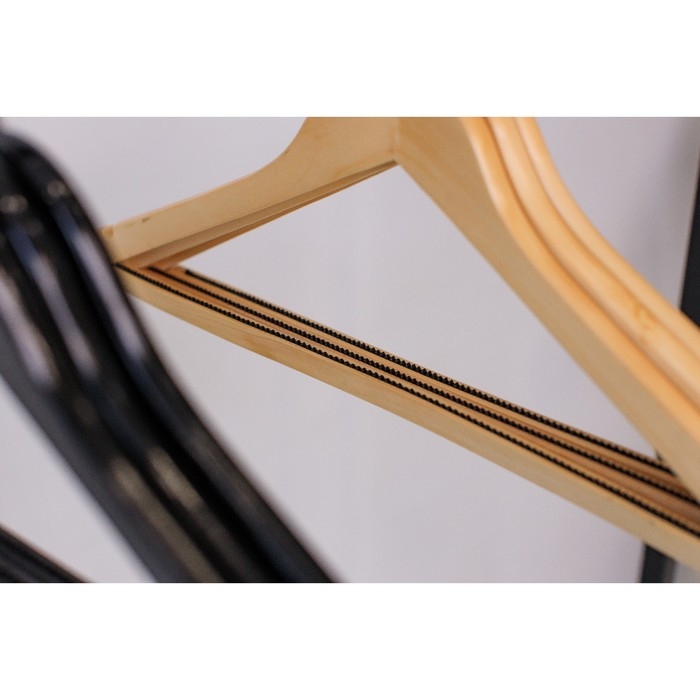 Плечики - вешалки для одежды LaDо́m Bois, 44×1,2×23 см, 3 шт, деревянные сорт А, антискользящее покрытие, цвет светлое дерево Плечики - вешалки для одежды LaDо́m Bois, 44×1,2×23 см, 3 шт, деревянные сорт А, антискользящее покрытие, цвет светлое дерево