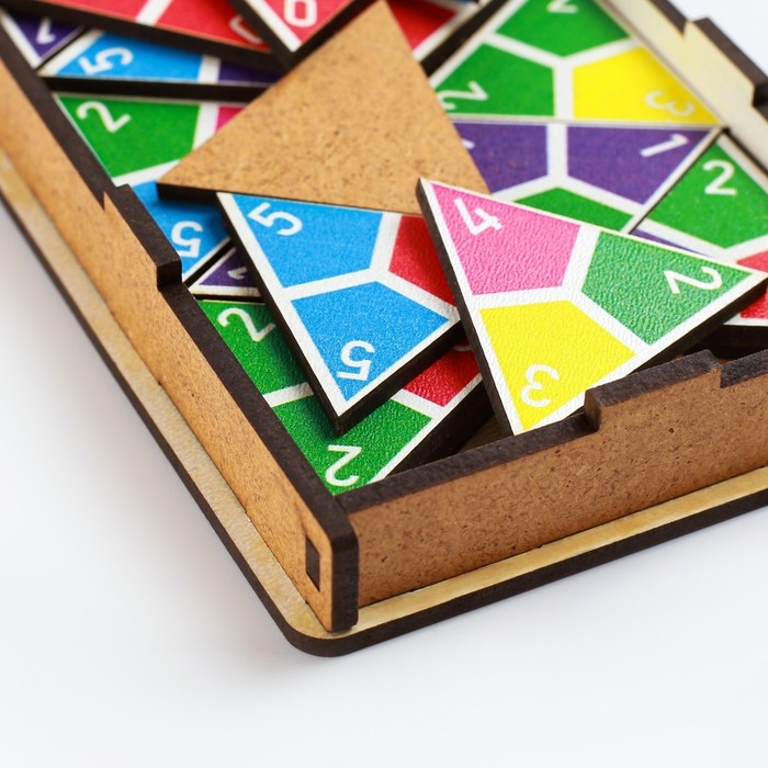 Настольная игра, тримино,  Настольная игра, тримино, "Цветное", 56 костяшек, 17.5 х 8.3 х 2 см