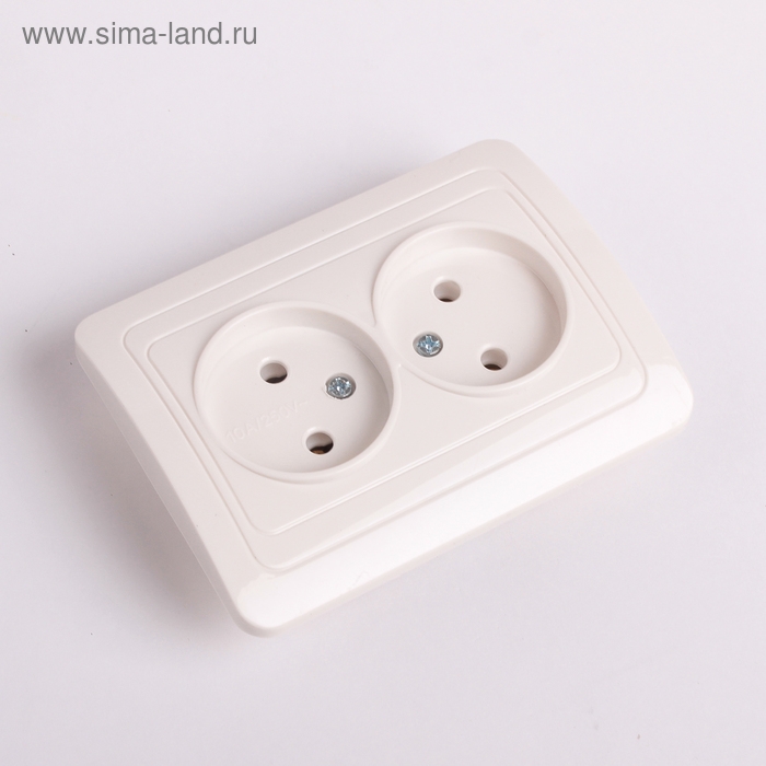 Розетка Smartbuy  Розетка Smartbuy "Марс", двухместная, 10 А, без заземления, белая
