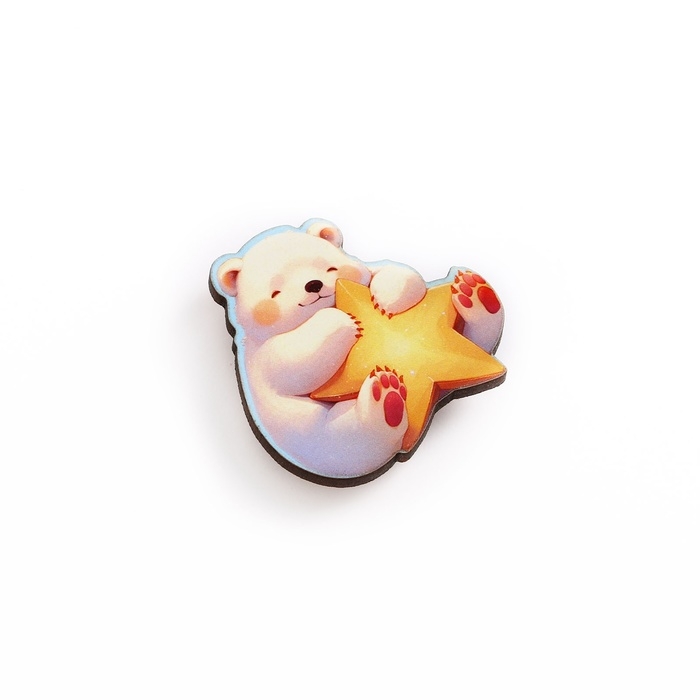 Значок новогодний «Новый год: Путеводная звезда», 4,5 х 4,4 см