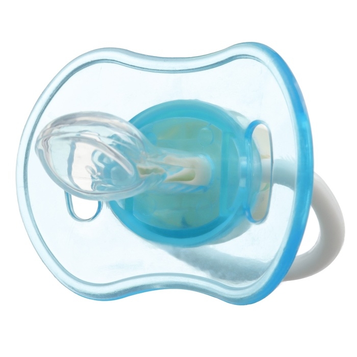 Соска - пустышка силиконовая ортодонтическая, от 3 мес., с колпачком, в контейнере, цвет голубой Соска - пустышка силиконовая ортодонтическая, от 3 мес., с колпачком, в контейнере, цвет голубой