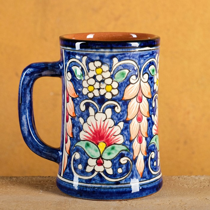 Кружка Риштанская Керамика Кружка Риштанская Керамика "Цветы", 500 мл, синий