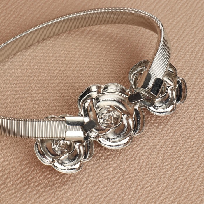 Подхват для штор «Розы», 8,7 × 3,5 см, 23,5 см, цвет серебряный Подхват для штор «Розы», 8,7 × 3,5 см, 23,5 см, цвет серебряный