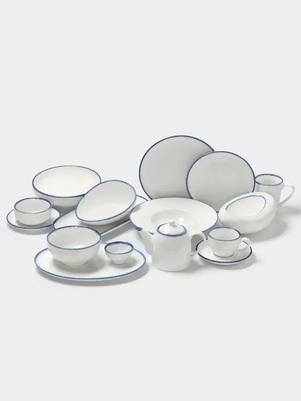 Салатник Magistro Blue Lagoon, 350 мл, 19.2&times;14.9&times;7.9, фарфор, белый