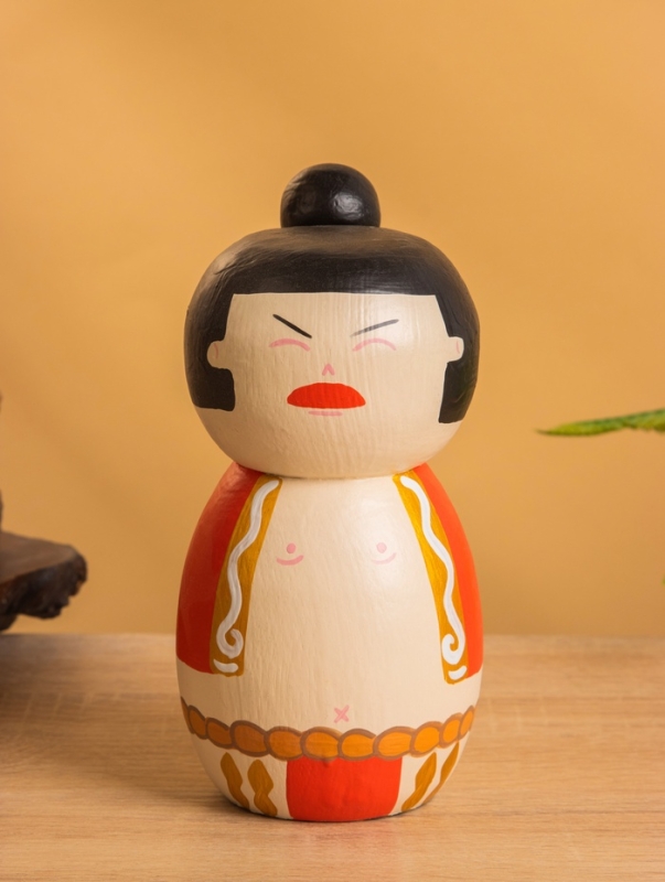 Деревянная кукла кокеши Деревянная кукла кокеши "Харуко" 9х9х17 см