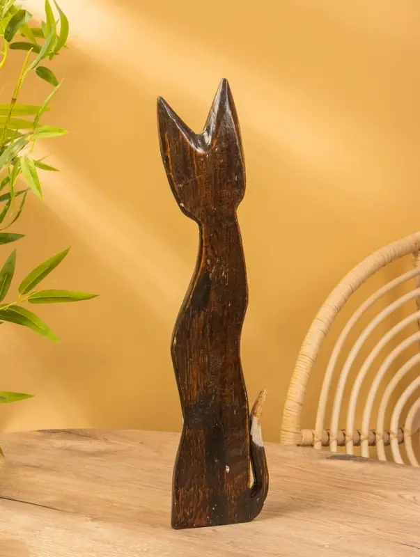 Сувенир «Кошка», 60×14×6 см, дерево, коричневый, МИКС Сувенир «Кошка», 60×14×6 см, дерево, коричневый, МИКС