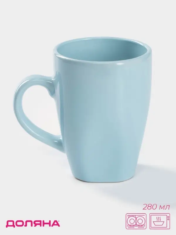 Кружка Доляна &laquo;Пастель&raquo;, 280 мл, керамика, голубая